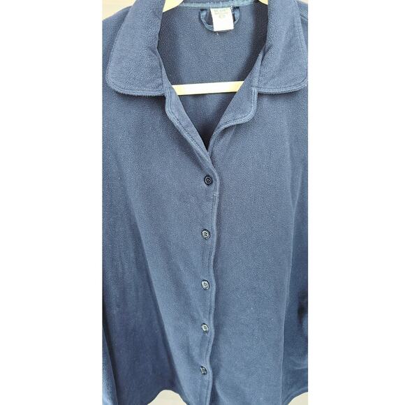 St. Eve Intimates Navy Blue Fleece Pajama Set - Size Large - Picture 6 of 8